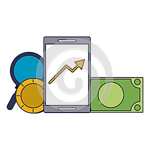 Invesment market business portafolio data blue lines photo