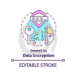 Invest in data encryption concept icon