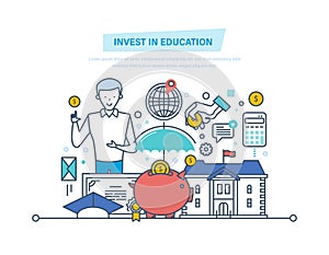 Invest in education. Financial investments in education, getting prestigious education. photo