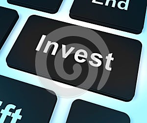 Invest Key Showing Growing Wealth And Savings