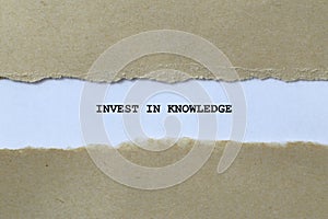 invest in knowledge on white paper