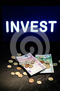 invest money euro finance concept
