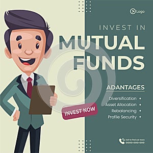 Invest in mutual funds banner design template