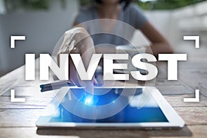 Invest. Return on investment. Financial growth. Technology and business concept