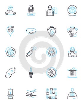 Invest in a ride linear icons set. Transportation, Profit, Ownership, Income, Carpool, Asset, Mobility line vector and photo