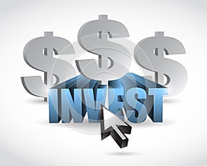 Invest sign illustration design