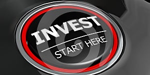 Invest start here button on black background