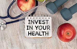 Invest in your Health , Healthy Lifestyle Concept with Diet Concept.