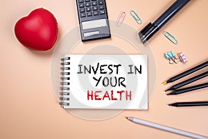 Invest In Your Health. Healthy lifestyle, recreation, insurance and family concept