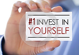 Invest in Yourself business card message