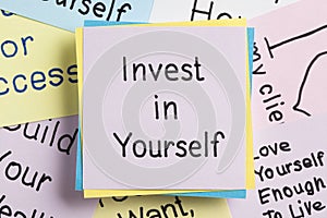 Invest in Yourself written on a note