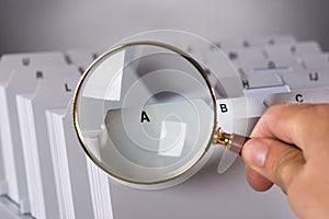Investigating documents with magnifying glass