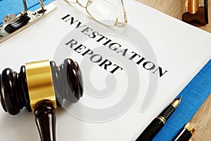 Investigation report on a table.