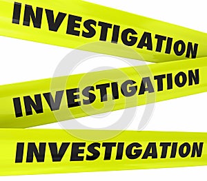 Investigation Word Yellow Crime Scene Police Tape