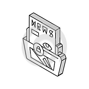 investigative journalism news media isometric icon vector illustration