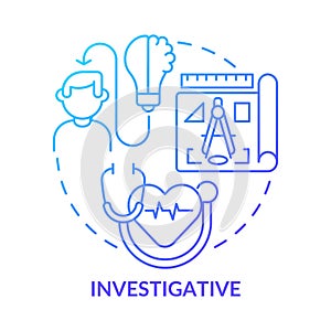 Investigative occupation blue gradient concept icon