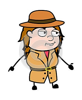 Investigator Expressionless Face Cartoon