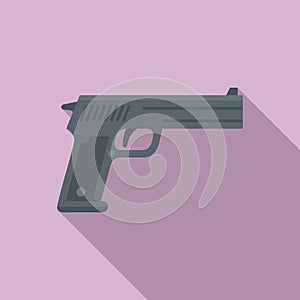 Investigator pistol icon, flat style