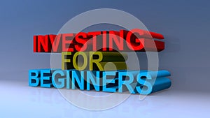 Investing for beginners on blue