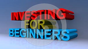 Investing for beginners on blue