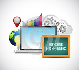 Investing for beginners online business concept