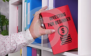 Investing for beginners is shown using the text on the book