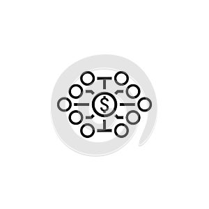 Investing Diversification Icon. Flat Design