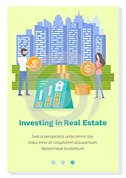 Investing in a real estate landing page template. Business website homepage interface layout