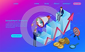 Investment analysis concept. analysis of sales