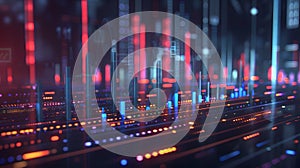 Investment analysis sleek digital graph with financial