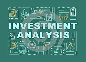 Investment analysis word concepts banner