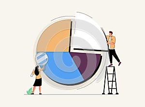 Investment asset allocation and rebalance concept, businessman investor or financial planner standing on ladder