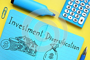 Investment diversification is shown on the photo using the text