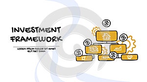 Investment diversification, strategy and framework. Business illustration