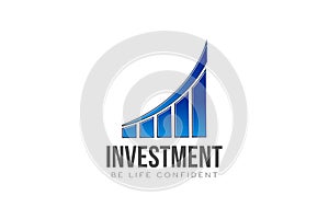 Investment Finance Bar going up. Logo vector