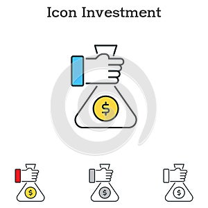 Investment flat icon design for infographics and businesses