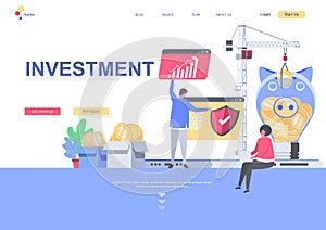 Investment flat landing page template