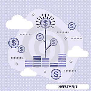 Investment flat style vector concept