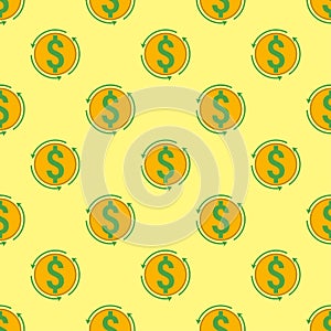 Investment fund seamless pattern. Icon of investment, savings, income, money management. Long term investing, pension fund concept