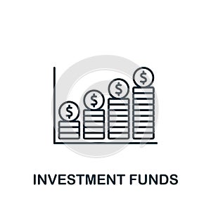 Investment Funds icon. Monochrome simple Investments icon for templates, web design and infographics