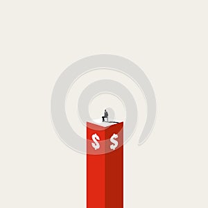 Investment growth vector concept. Symbol of finance, money, success, patience. Minimal design illustration