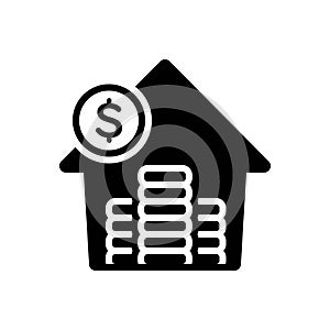 Black solid icon for Investment, currency and finance photo