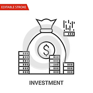 Investment Icon. Thin Line Vector Illustration
