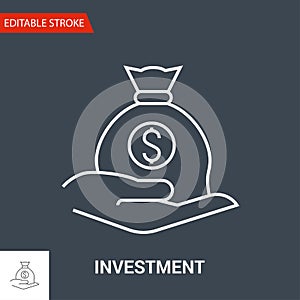 Investment Icon. Thin Line Vector Illustration