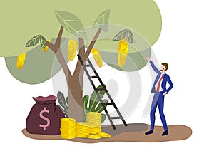 Investment illustration business concept, personal finance , business income growth and wealth management