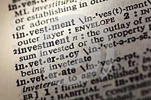 Investment invest outlay dictionary definition photo
