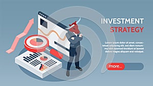 Investment Isometric Web Banner