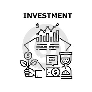 Investment Money Vector Concept Black Illustration