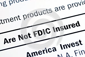 This investment is not FDIC insured photo