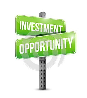 Investment opportunity road sign illustration photo